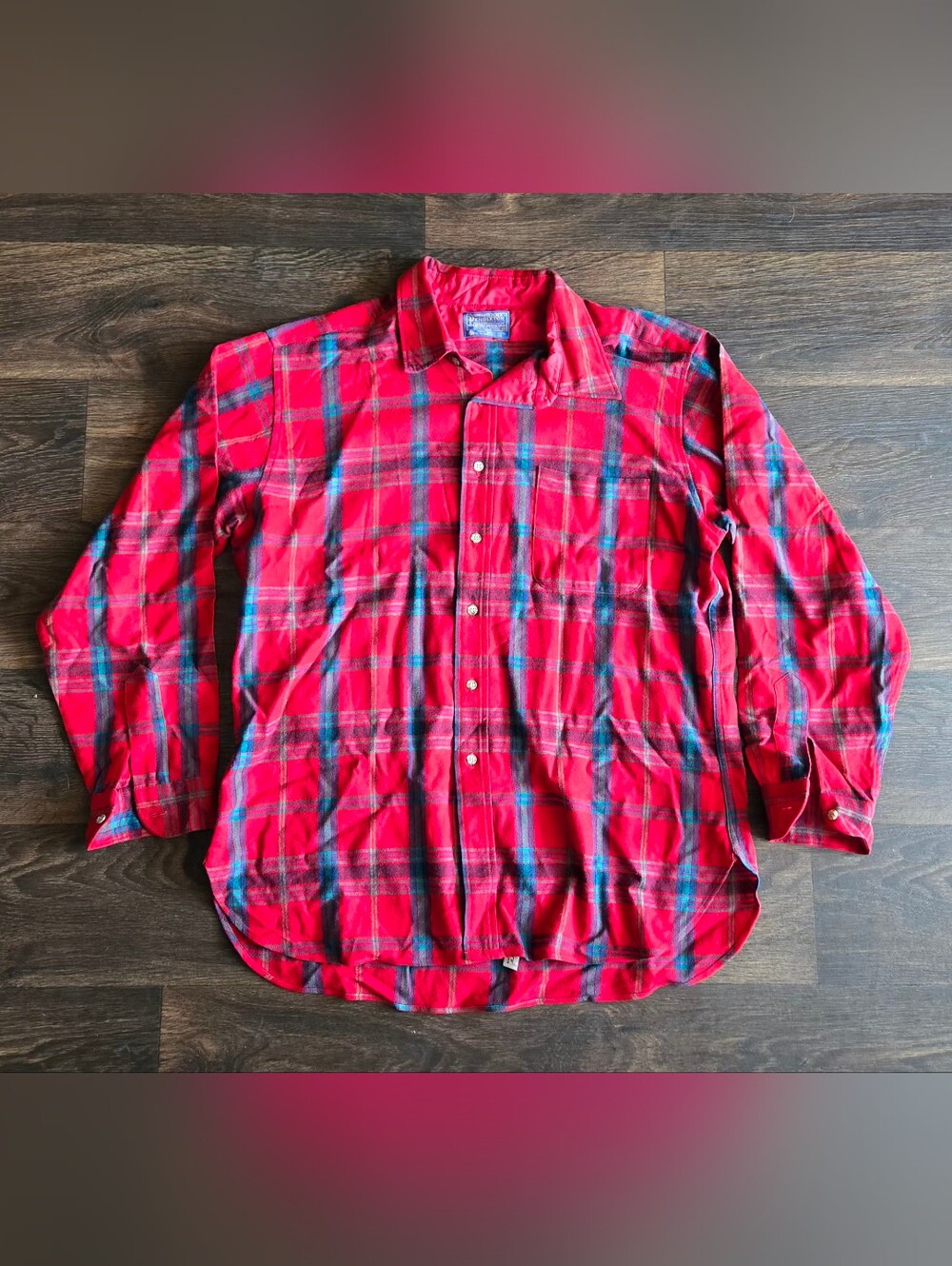 Vintage Pendleton 100% Virgin Wool Made In USA Board Shirt PlaidMen Size XL